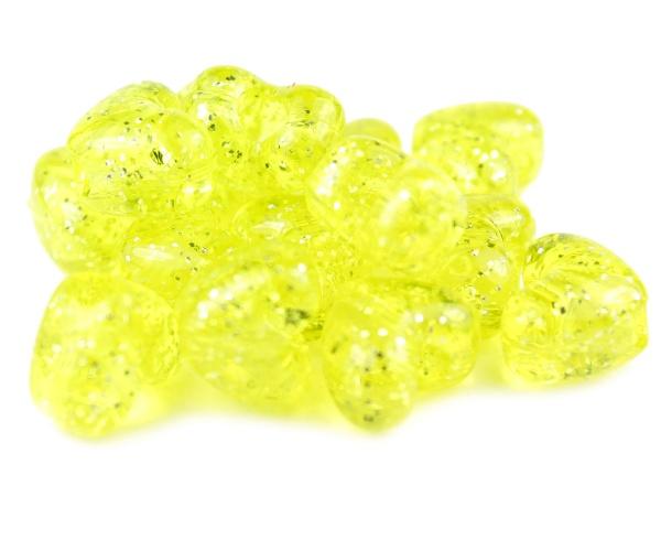 50484 イエロー 閃光(Sparkle) 12x10mm ハート型 ポニービーズ (50個)