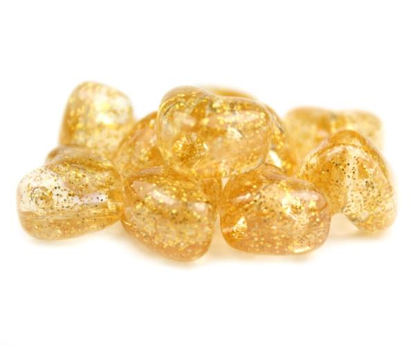 50194 ゴールド 閃光(Sparkle) 12x10mm ハート型 ポニービーズ (50個)