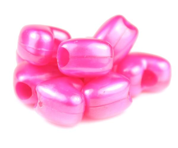 50193 ホット ピンク パール 12x10mm ハート型 ポニービーズ (50個)