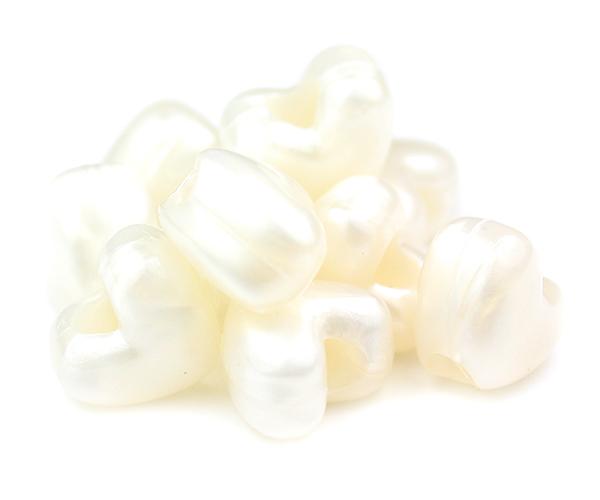 55004 ブライダル パール 12x10mm ハート型 ポニービーズ (50個)