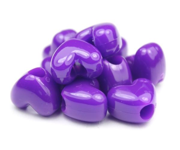 50657 プラム ネオン ブライト 12x10mm ハート型 ポニービーズ (50個)