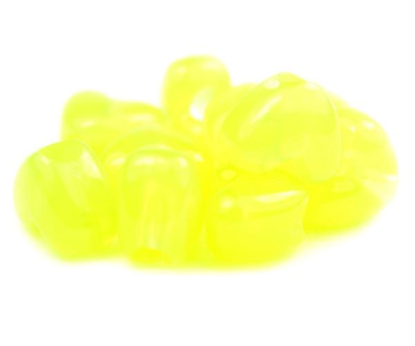 50662 イエロー 蓄光 12x10mm ハート型 ポニービーズ (50個)