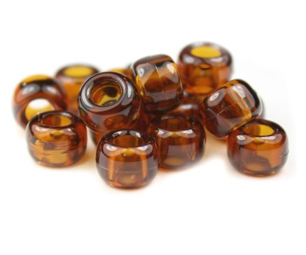 50387 ルートビア 透明 9x6mm(標準) バレル ポニービーズ (100個)