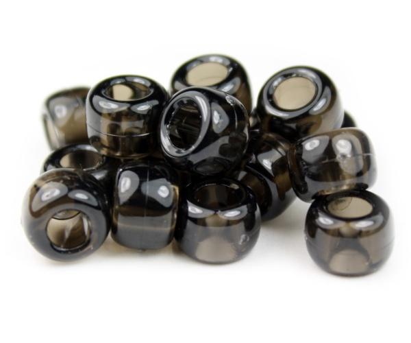 50146 ジェット 透明 9x6mm(標準) バレル ポニービーズ (100個)1枚目の画像