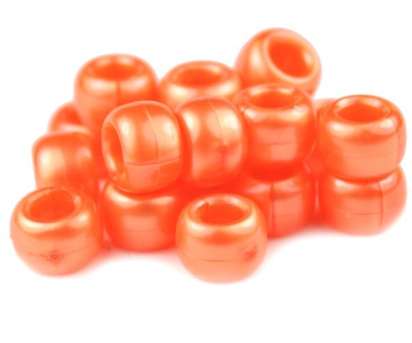 50053 オレンジ パール 9x6mm(標準) バレル ポニービーズ (100個)