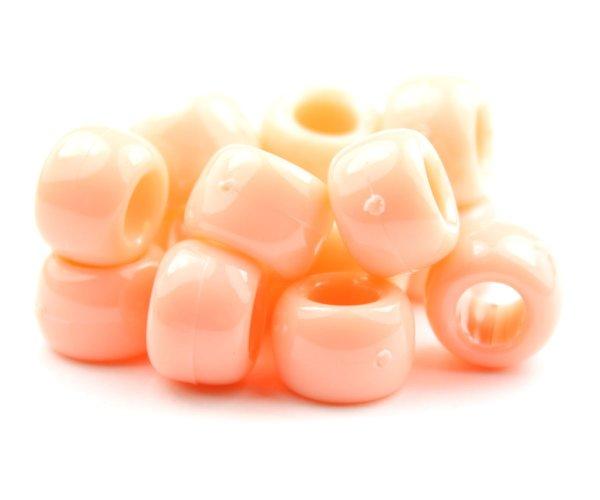 50211 ピーチ 不透明(Opaque) 9x6mm(標準) バレル ポニービーズ (100個)