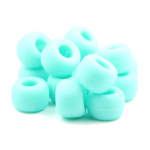 50428 ライト ターコイズ マット(Matte) 9x6mm(標準) バレル ポニービーズ (100個)