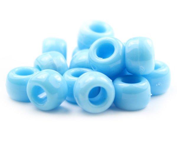 50202 パウダーブルー マーブル 9x6mm(標準) バレル ポニービーズ (100個)1枚目の画像