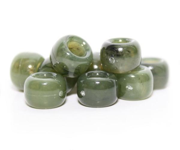 50224 翡翠 マーブル 9x6mm(標準) バレル ポニービーズ (100個)