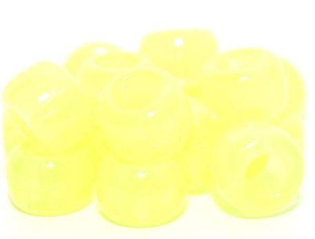 50067 イエロー 蓄光 9x6mm(標準) バレル ポニービーズ (100個)
