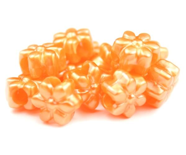 50351 オレンジ パール 13mm フラワー ポニービーズ (50個)