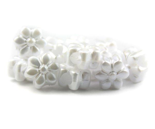 50271 ホワイト パール 13mm フラワー ポニービーズ (50個)1枚目の画像