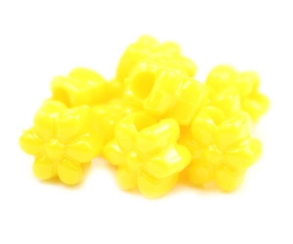 50581 ブライト イエロー 不透明(Opaque) 13mm フラワー ポニービーズ (50個)1枚目の画像