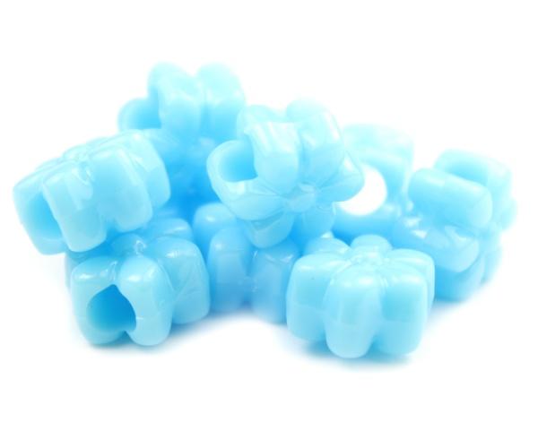 50562 ベイビーブルー 不透明(Opaque) 13mm フラワー ポニービーズ (50個)