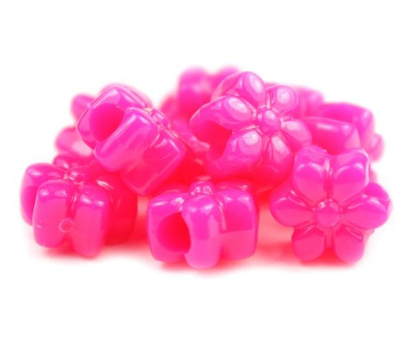 50578 マゼンタ ネオン ブライト 13mm フラワー ポニービーズ (50個)