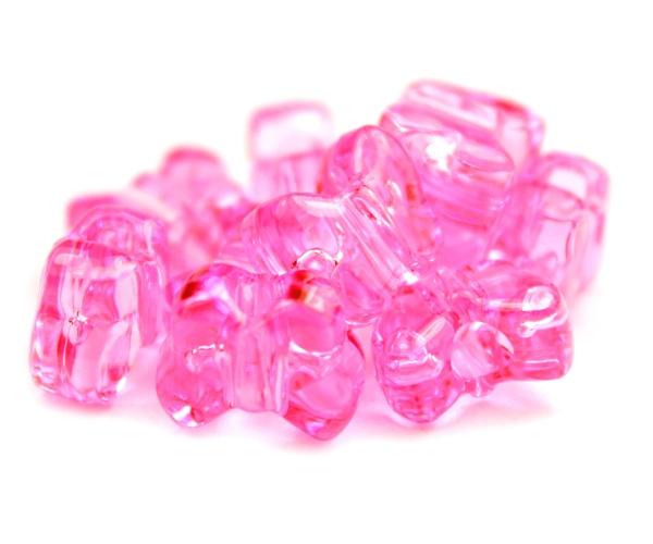50598 ピンク 透明 13x10mm バタフライ ポニービーズ (50個)