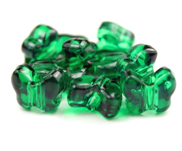 50551 エメラルド 透明 13x10mm バタフライ ポニービーズ (50個)