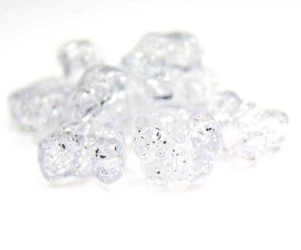 50549 シルバー 閃光(Sparkle) 13x10mm バタフライ ポニービーズ (50個)1枚目の画像