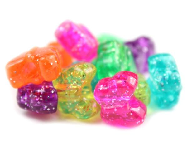 50644 ゼリー ミックス 閃光(Sparkle) 13x10mm バタフライ ポニービーズ (50個)1枚目の画像