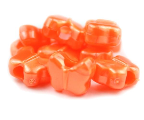 50625 オレンジ パール 13x10mm バタフライ ポニービーズ (50個)