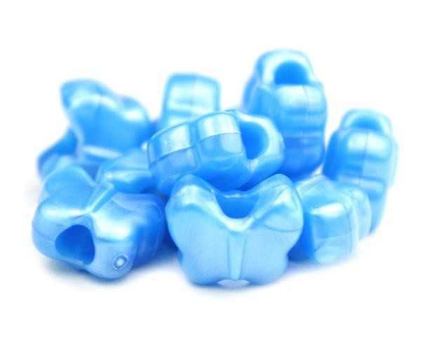 50629 ダーク ブルー パール 13x10mm バタフライ ポニービーズ (50個)