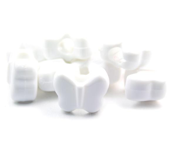 50548 ホワイト 不透明(Opaque) 13x10mm バタフライ ポニービーズ (50個)1枚目の画像