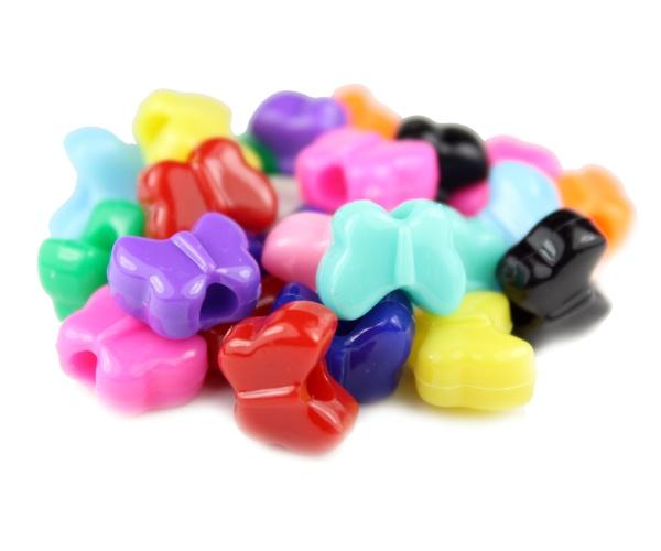 50090 ミックス 不透明(Opaque) 13x10mm バタフライ ポニービーズ (50個)1枚目の画像