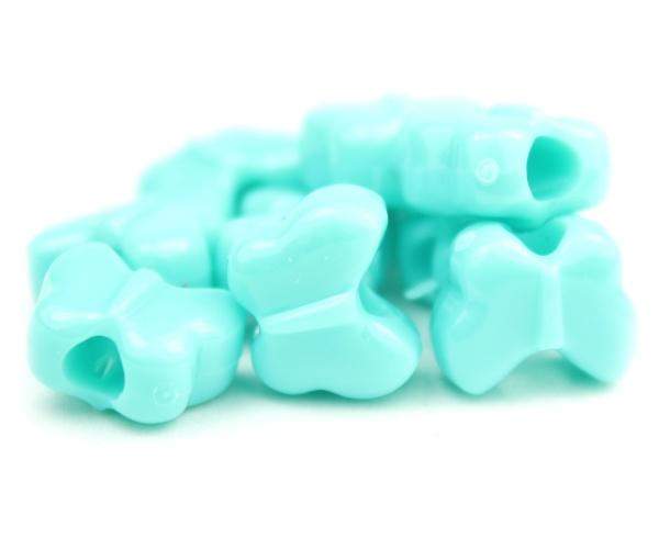 50609 ライト ターコイズ 不透明(Opaque) 13x10mm バタフライ ポニービーズ (50個)