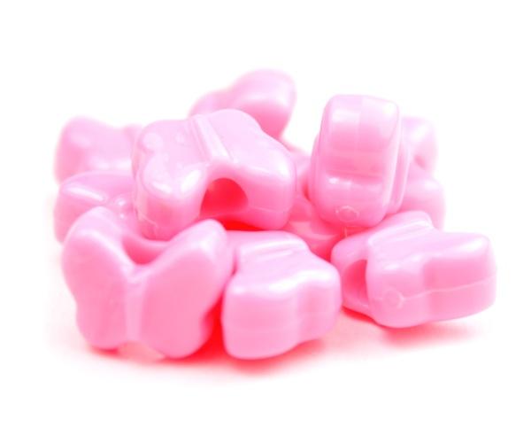 50608 ベイビー ピンク 不透明(Opaque) 13x10mm バタフライ ポニービーズ (50個)