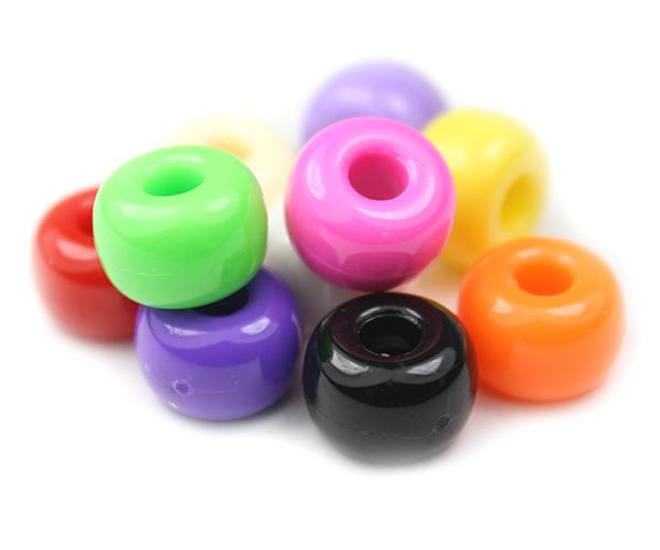 50143 ミックス 不透明(Opaque) 11x8mm ラージ バレル ポニービーズ (50個)