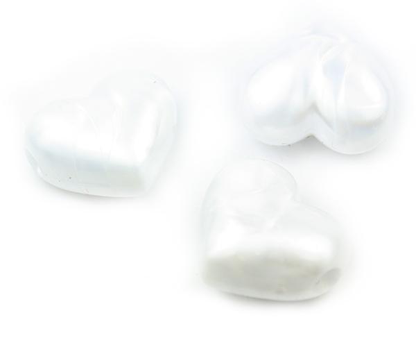 57037 ホワイト パール 20mm ハート型 ポニービーズ (10個)