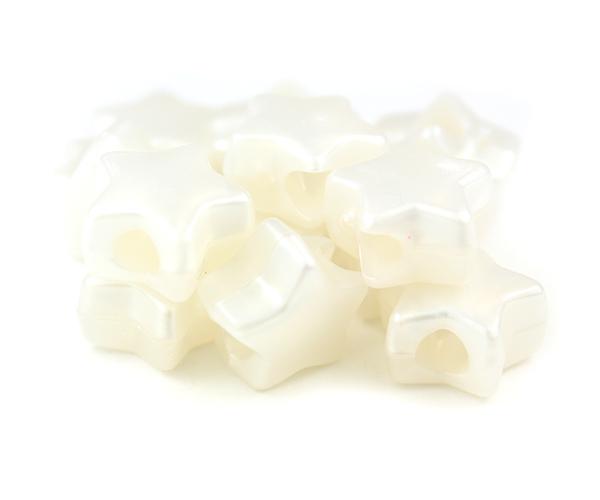 54001 ナチュラル パール 13mm スター ポニービーズ (50個)