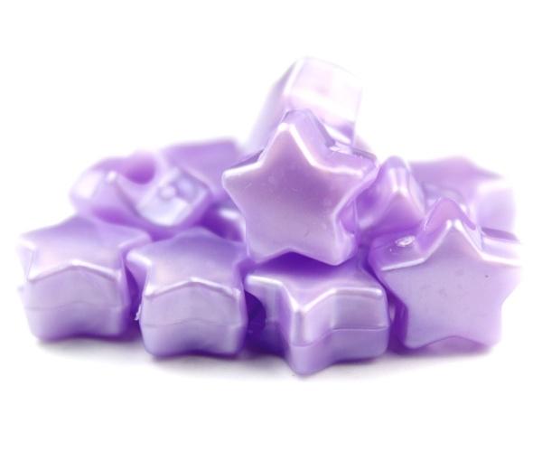 50322 ライト パープル パール 13mm スター ポニービーズ (50個)1枚目の画像