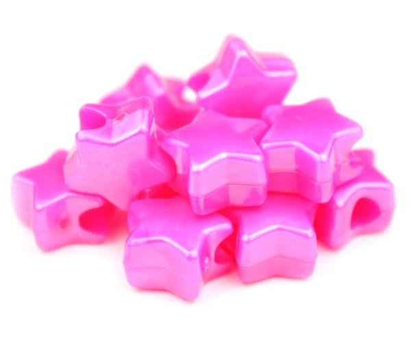 50319 ホット ピンク パール 13mm スター ポニービーズ (50個)