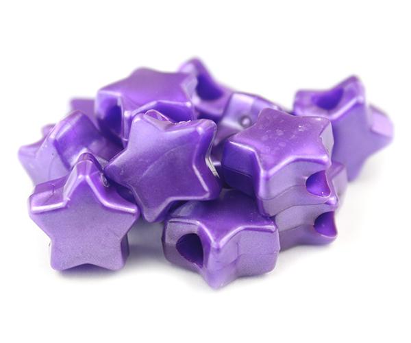 54003 ダーク パープル パール 13mm スター ポニービーズ (50個)