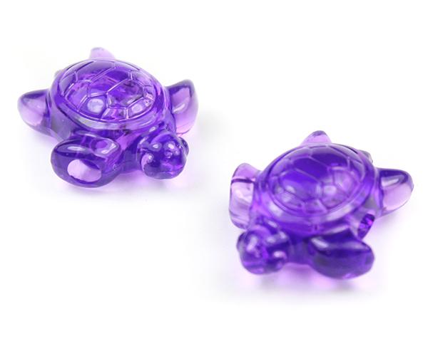 57091 アメジスト 透明 25mm ウミガメ ポニービーズ (10個)1枚目の画像