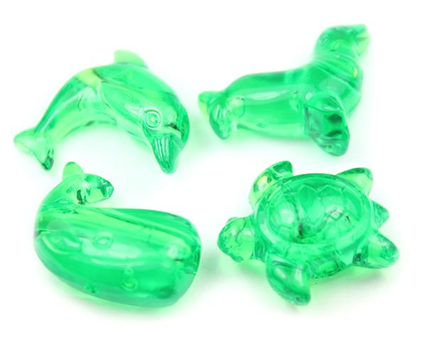 57365 ミント 透明 25mm 海の生き物 ポニービーズ (10個)1枚目の画像