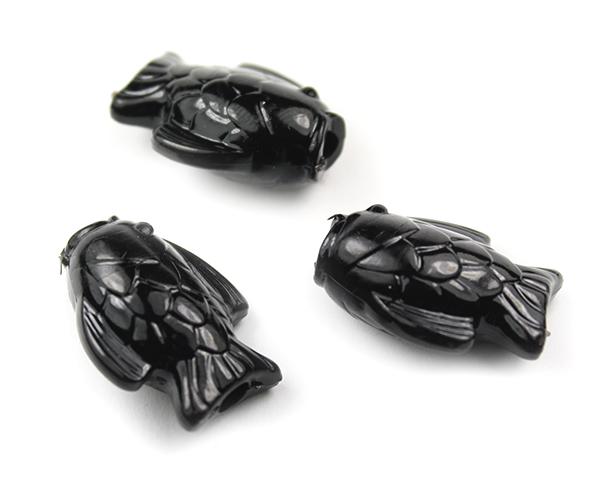 57191 ブラック 不透明(Opaque) 25mm サカナ ポニービーズ (10個)