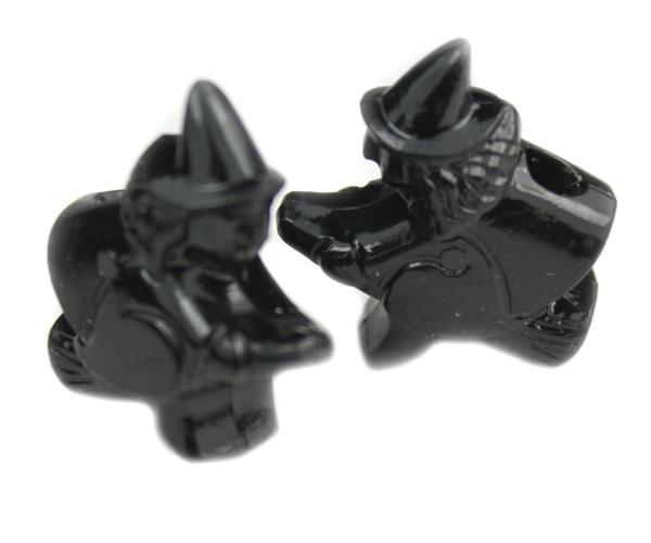 57332 ブラック 不透明(Opaque) 25mm 魔女 ポニービーズ (10個)1枚目の画像