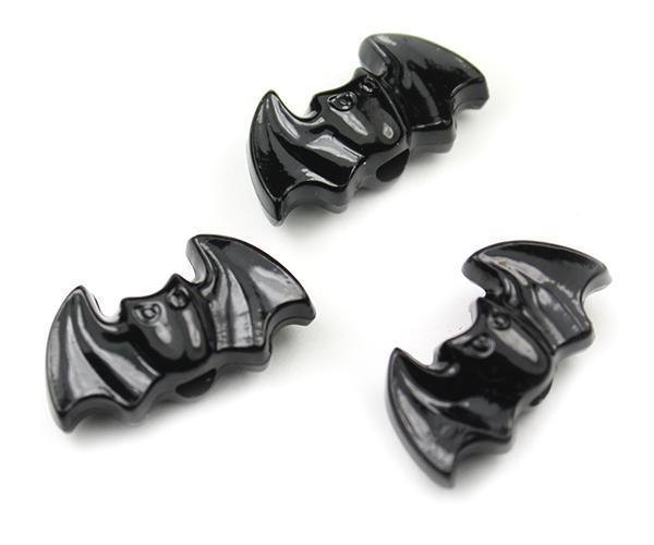 57049 ブラック 不透明(Opaque) 25mm コウモリ ポニービーズ (10個)1枚目の画像