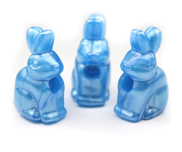 57047 ダーク ブルー パール 25mm ウサギ ポニービーズ (10個)1枚目の画像