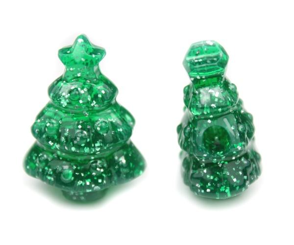57267 エメラルド 閃光(Sparkle) 25mm クリスマス ツリー ポニービーズ (10個)
