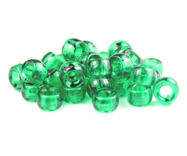 50447 エメラルド 透明 6.5x4mm ミニ バレル ポニービーズ (125個)