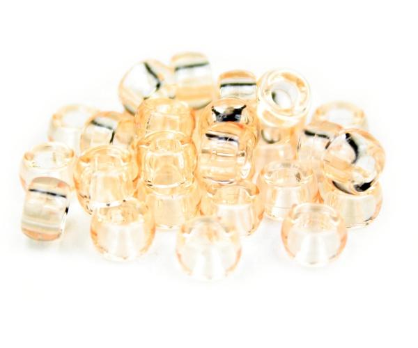 50541 シャンパン 透明 6.5x4mm ミニ バレル ポニービーズ (125個)