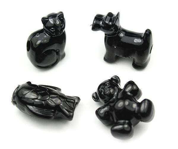 57337 ブラック 不透明(Opaque) 25mm ペット ポニービーズ (10個)1枚目の画像