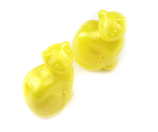 57003 イエロー パール 25mm ネコ ポニービーズ (10個)