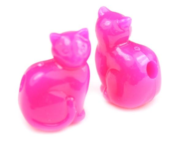 57277 マゼンタ ネオン ブライト 25mm ネコ ポニービーズ (10個)