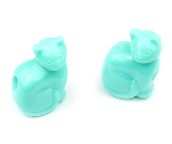 57212 ライト ターコイズ 不透明(Opaque) 25mm ネコ ポニービーズ (10個)