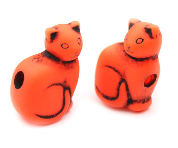 57001 タンジェロ アンティーク 25mm ネコ ポニービーズ (10個)1枚目の画像