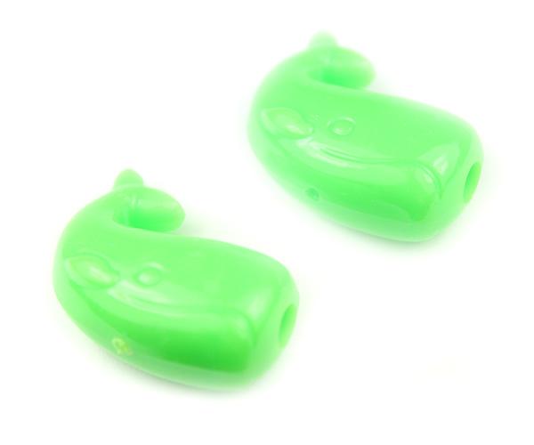 57124 ライム 不透明(Opaque) 25mm クジラ ポニービーズ (10個)1枚目の画像